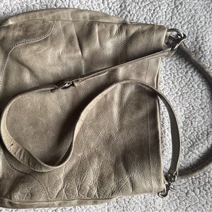 Frye Taupe Leather Shoulder Bag